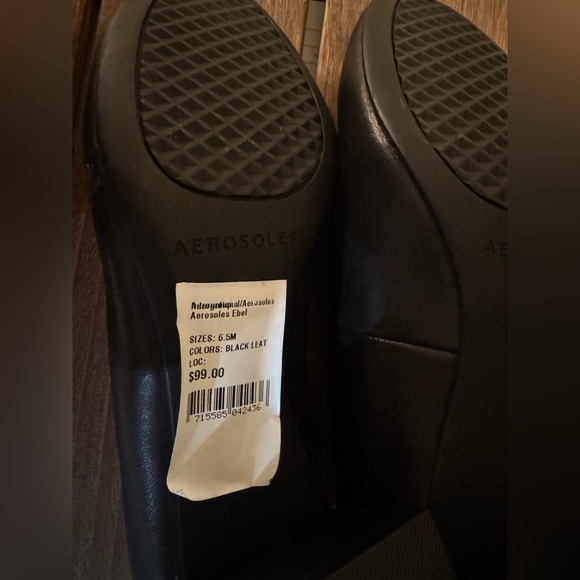 Aerosoles EBEL Comfy Pump Cipria Soft Black Leather Womens Size 6.5 New No Box - Picture 6 of 11